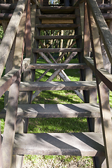 Image showing Old wooden staircase