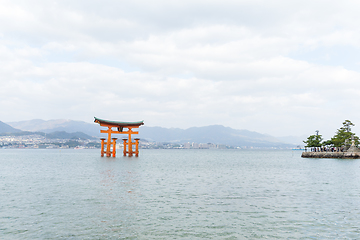 Image showing Itsukushima Shrine temple 