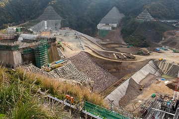 Image showing Construction site of dam 