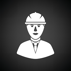 Image showing Icon of construction worker head in helmet