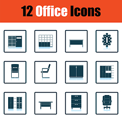 Image showing Office furniture icon set