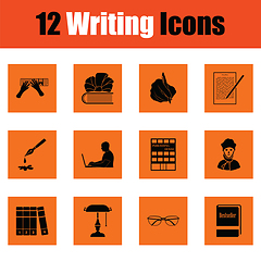 Image showing Set of writing icons