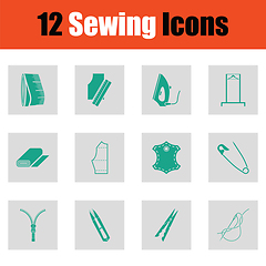 Image showing Set of sewing icons