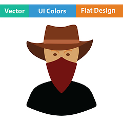 Image showing Cowboy with a scarf on face icon