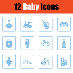 Image showing Set of baby icons