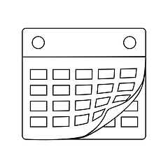 Image showing Icon of calendar with bent page 
