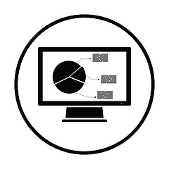 Image showing Monitor with analytics diagram icon