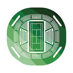 Image showing Tennis stadium aerial view icon