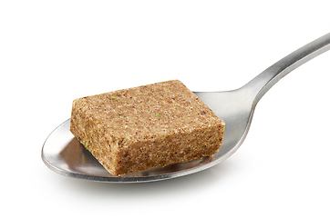 Image showing instant beef broth cube in a spoon