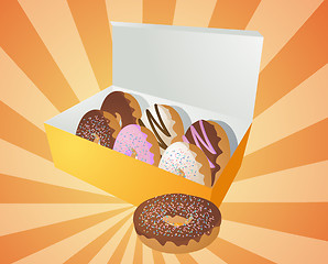 Image showing Box of donuts illustration