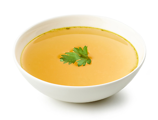 Image showing bowl of chicken broth