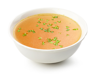 Image showing bowl of chicken broth