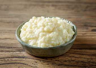 Image showing bowl of rice milk pudding