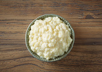 Image showing bowl of fresh rice milk pudding