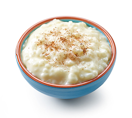 Image showing bowl of rice and milk pudding