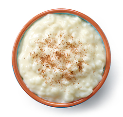 Image showing bowl of rice and milk pudding