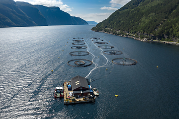 Image showing Farm salmon fishing in Norway