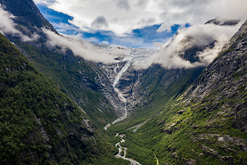 Image showing Beautiful Nature Norway natural landscape. Glacier Kjenndalsbree