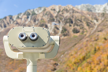 Image showing Coin Operated Binocular viewer for tourist with the background o