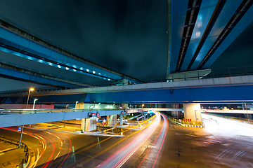 Image showing Traffic trail from underground