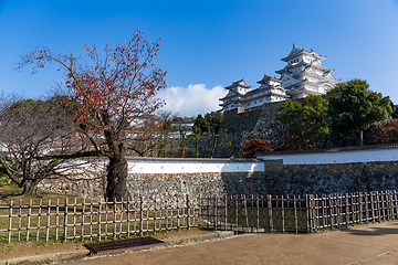 Image showing Himeji castle in autumn season