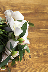 Image showing Bouquet of white peonies