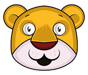 Image showing Cute cartoon yellow tiger vector illustartion on white backgroun