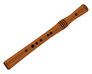 Image showing Musical flute vector or color illustration