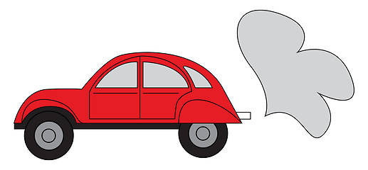 Image showing Simple vector illustration of a red car on white background