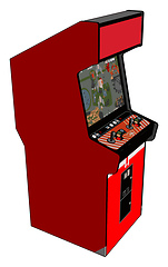Image showing Vintage red video game vector illustration on white background