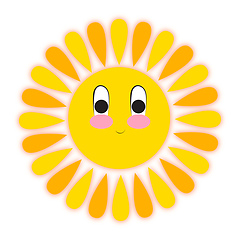 Image showing Sun shining, vector or color illustration.