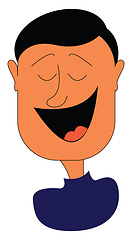 Image showing A boy in blue sweater vector or color illustration