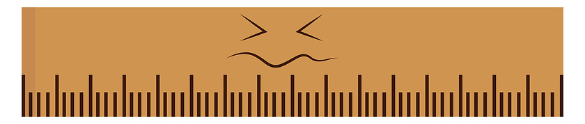 Image showing Unhappy brown ruler  vector illustration on white background