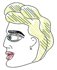 Image showing A drawing of a blonde man has blue eyes vector or color illustra