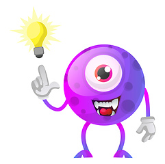 Image showing Purple monster have a solution illustration vector on white back