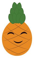 Image showing Emoji cartoon smiling pineapple vector or color illustration