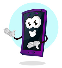 Image showing Mobile emoji presenting something with his hand illustration vec