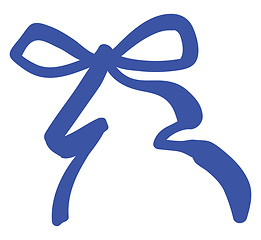 Image showing A thin blue bow vector or color illustration