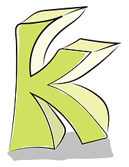 Image showing Letter K alphabet vector or color illustration