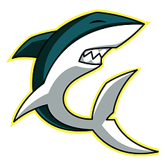 Image showing Shark logo illustration vector on white background 