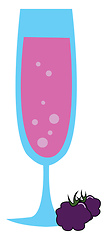 Image showing Painting of glassware filled with berry juice vector or color il