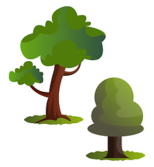 Image showing Couple of green trees vector illustration on white background