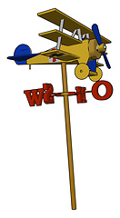 Image showing A toy aircraft mounted on wind vane vector or color illustration