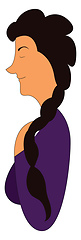Image showing A lady with long braided hair looks beautiful vector or color il