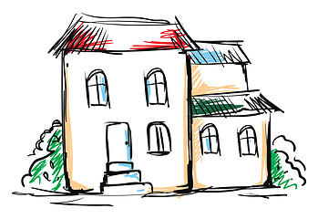 Image showing Sketch of a house vector or color illustration
