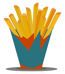 Image showing A pocket of French fries vector or color illustration