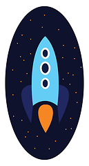 Image showing Clipart of a rocket over dark-blue background vector or color il