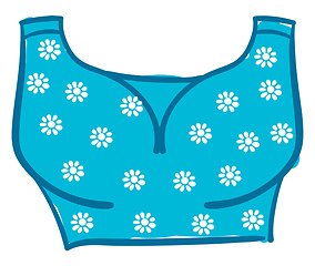 Image showing Floral blue bras vector or color illustration
