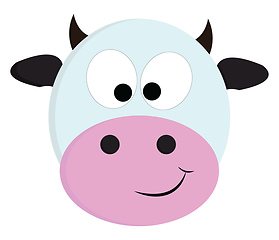 Image showing White and black cute cow vector illustration on white background