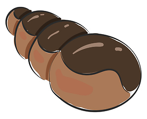 Image showing Image of chocolate croissant, vector or color illustration.